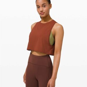 Lululemon Athletica Rust Cropped Tank Top 4 muscle love workout